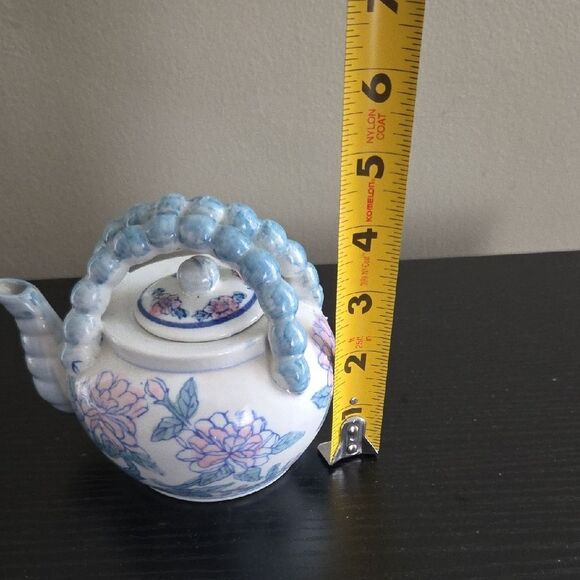 Floral Blue and White Ceramic Teapot - Picture 7 of 7